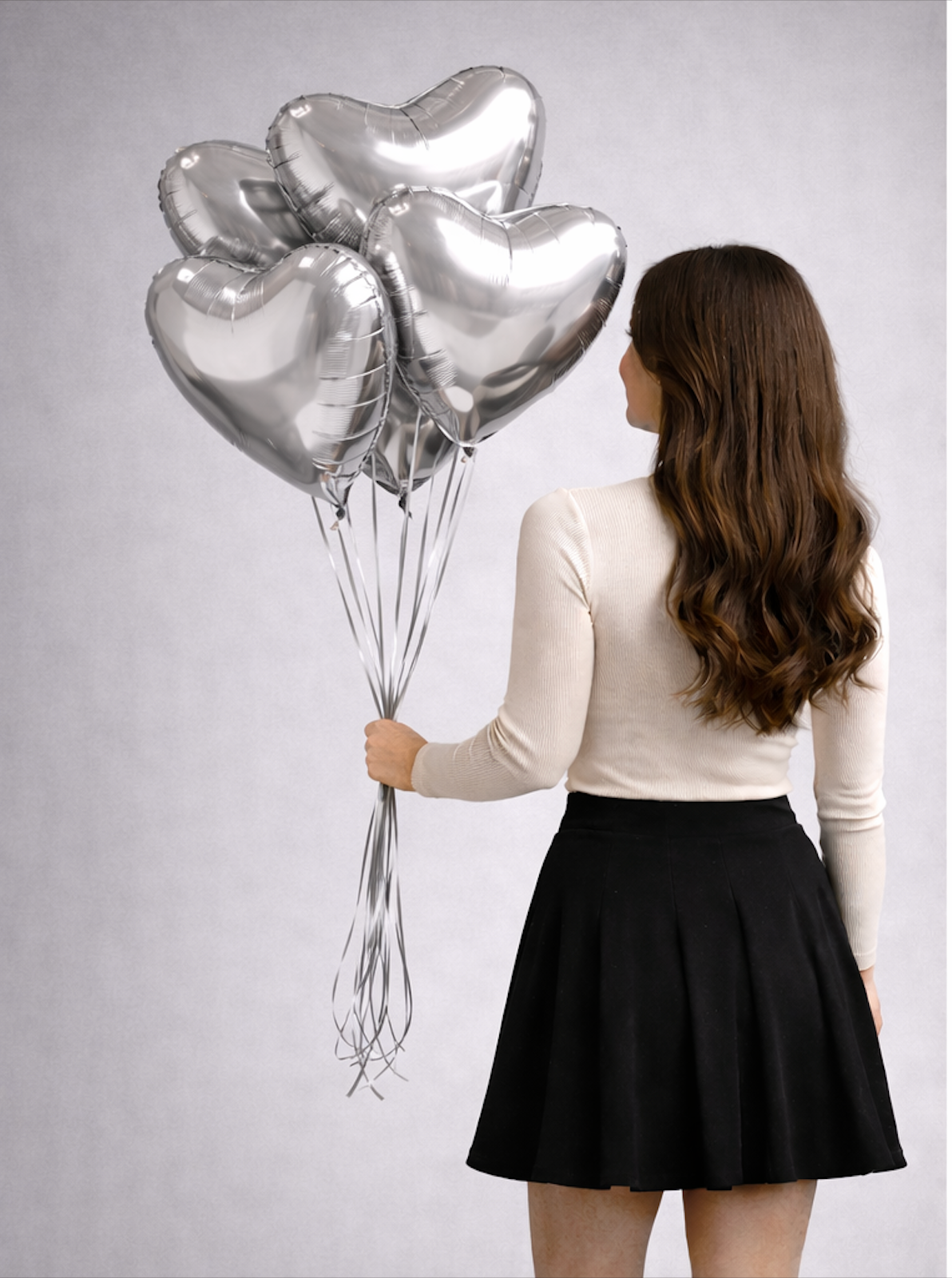 Balloon set "Silver Hearts"