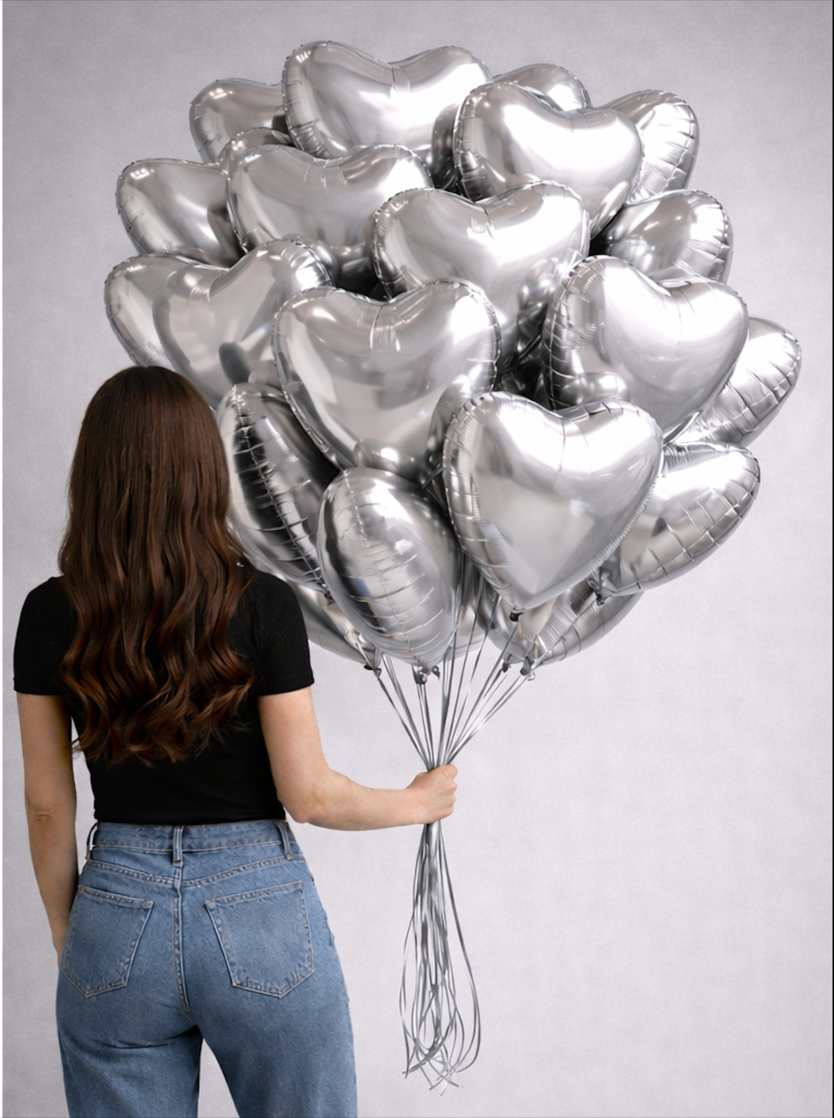 Balloon set "Silver Hearts"