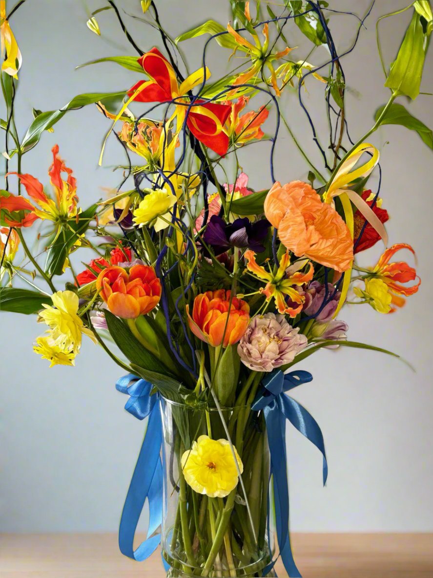 Bouquet in a vase "Bright Exotics"