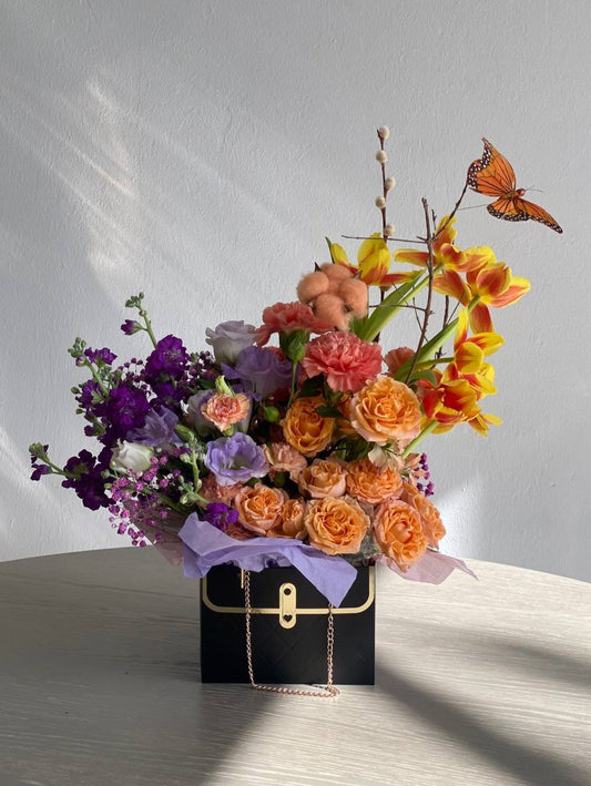 Flower box "Black mini purse"