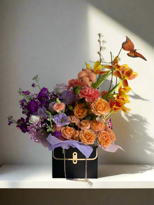 Flower box "Black mini purse"