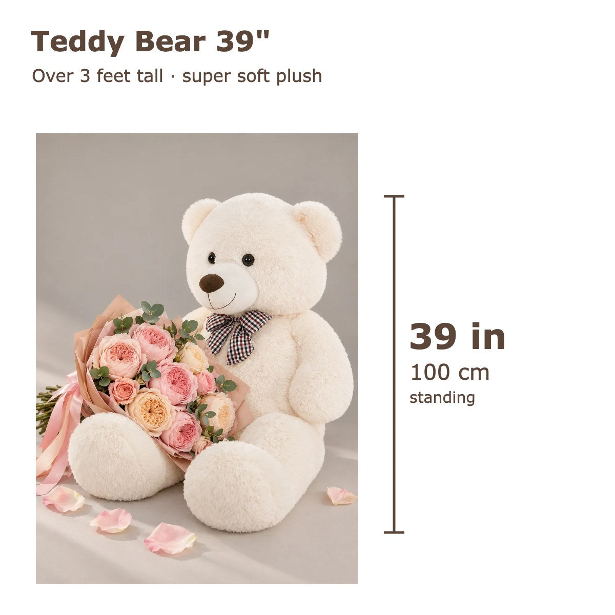 Teddy bear 39 inch (100 cm) size guide
