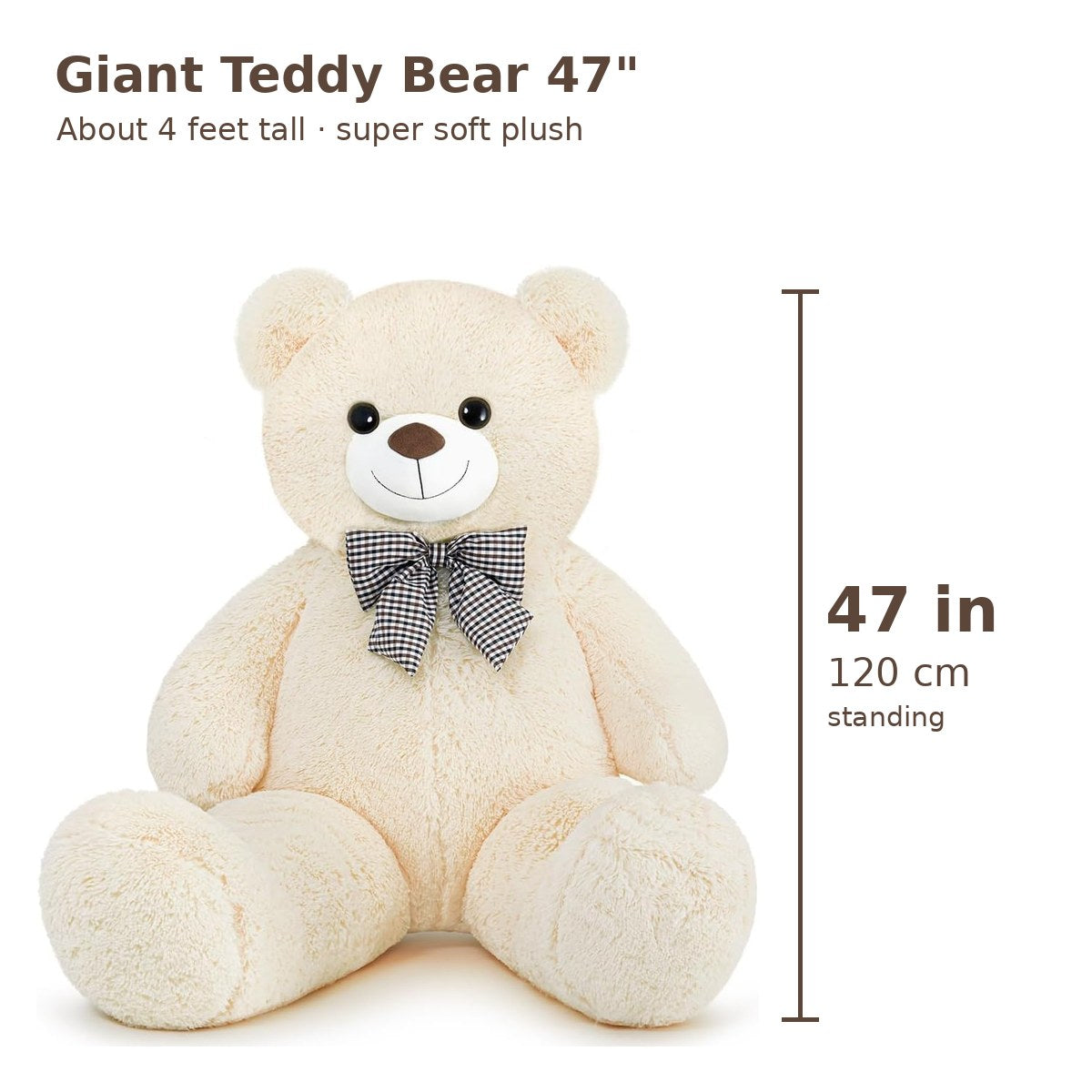 Teddy bear 47 inch (120 cm) size guide